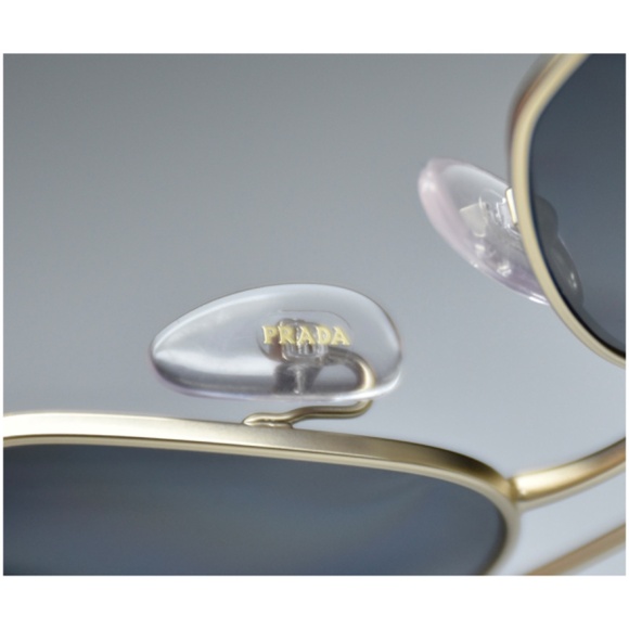 PRADA SPR64V 1BK-5Z1 PALE GOLD METAL POLARIZED GREY PILOT SUNGLASSES. 62mm - Picture 13 of 15